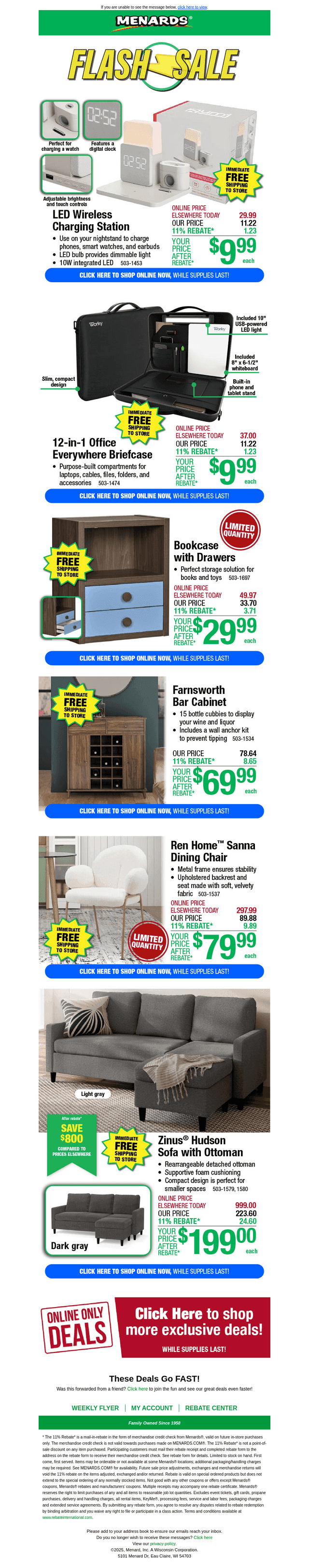 Sofa with Ottoman ONLY $199 After Rebate*!