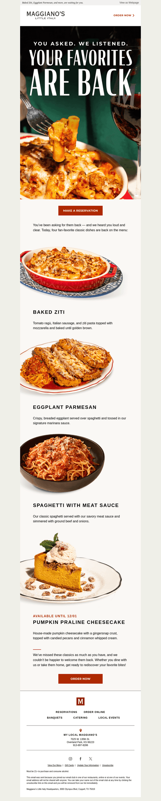 Back by popular demand — your favorites return