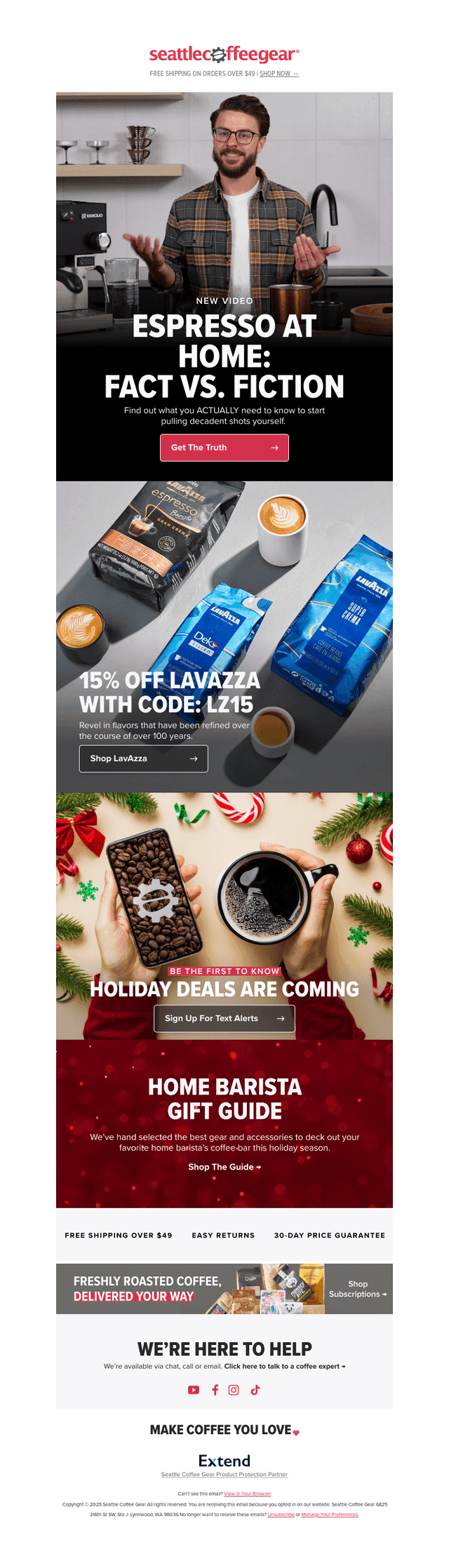 Seattle Coffee Gear email from Wed, Nov 5, 2025