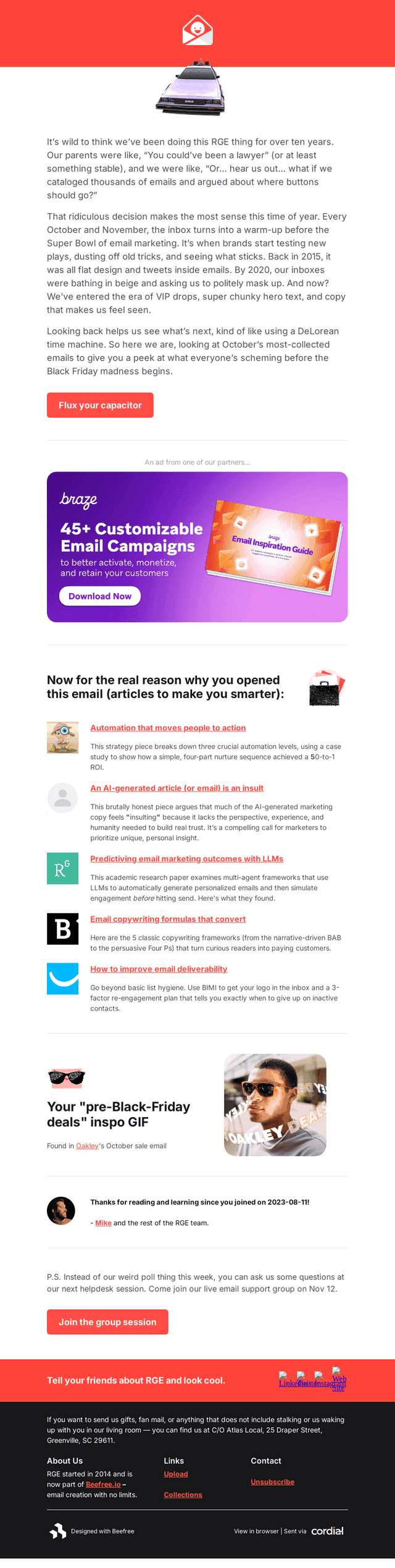 What October emails did well