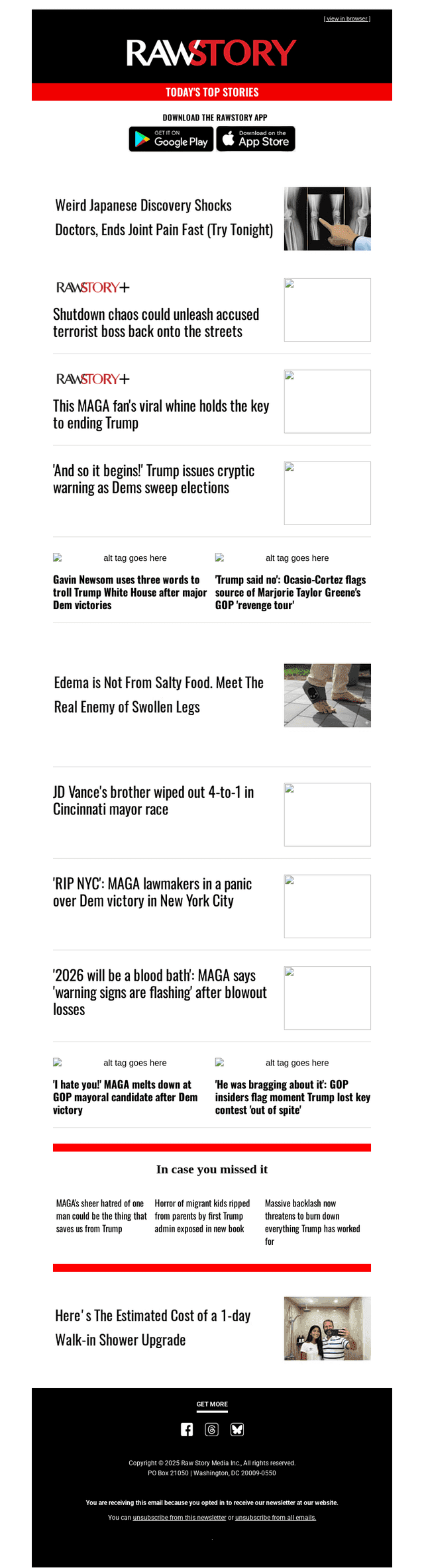 Raw Story email from Wed, Nov 5, 2025