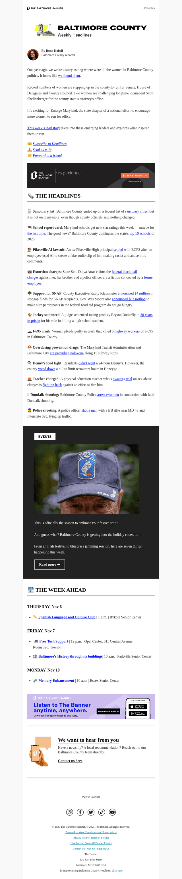The Baltimore Banner email from Wed, Nov 5, 2025
