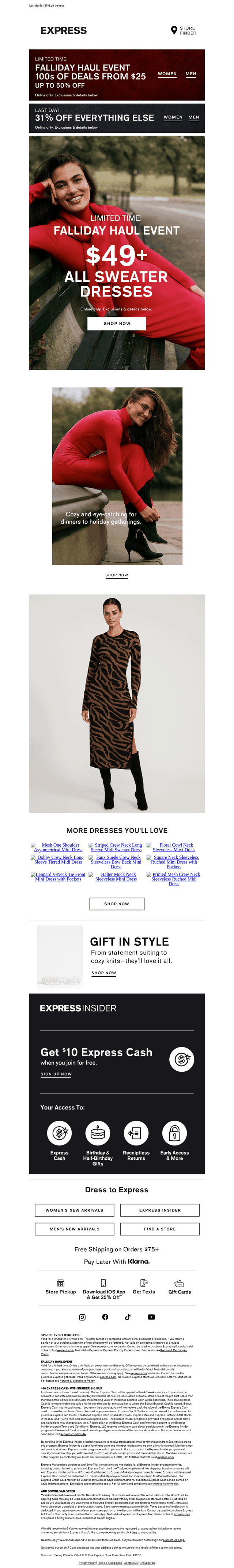 Get cozy with $49 ALL SWEATER DRESSES