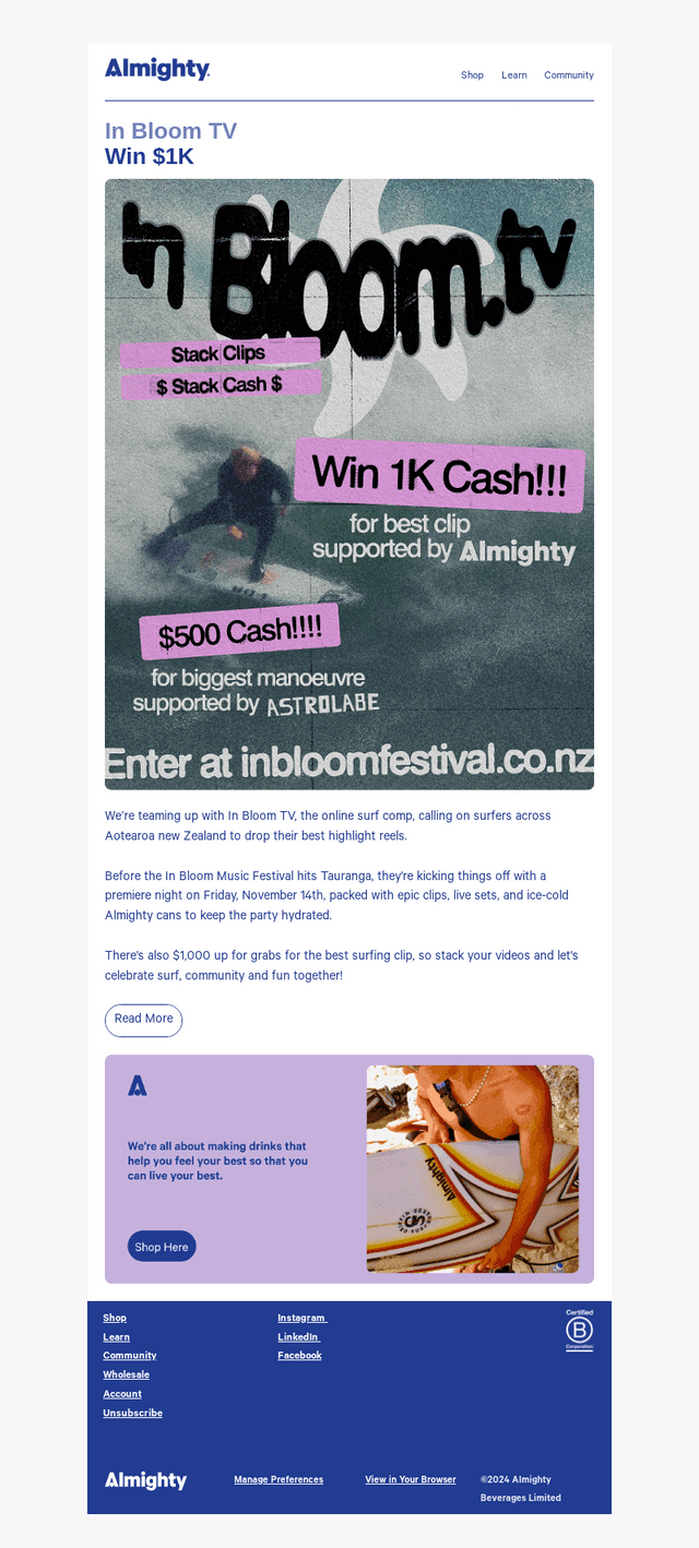 Almighty Support At In Bloom TV