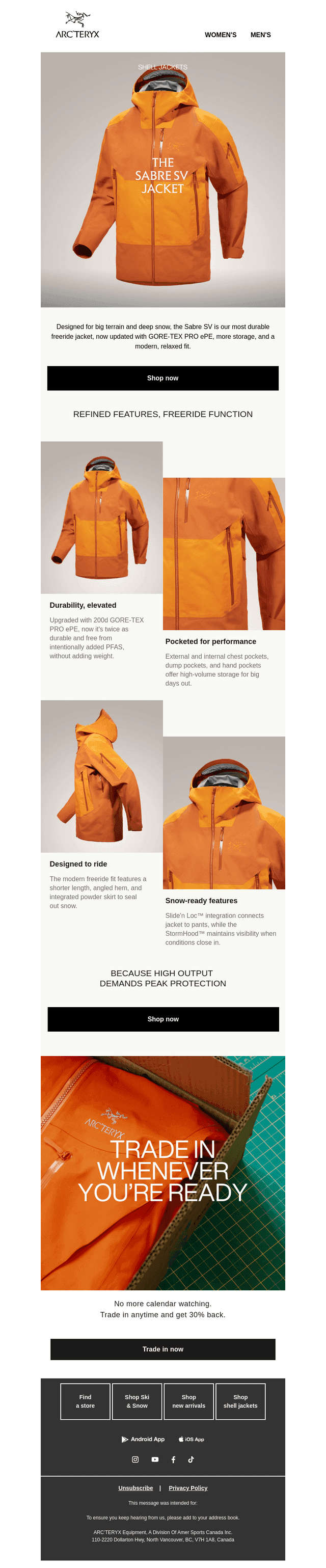 The Sabre SV Jacket, now stronger