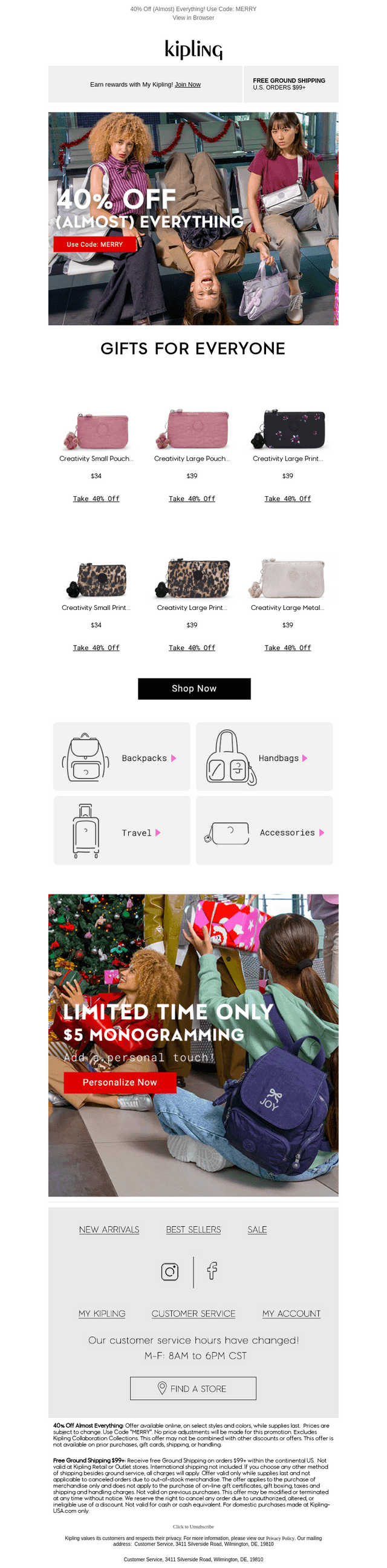 40% Off + $5 Monograms Happening Now!