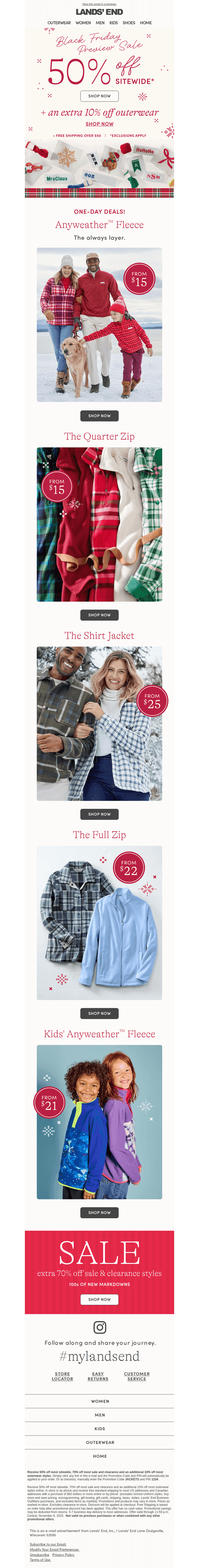 Lands' End email from Thu, Nov 6, 2025
