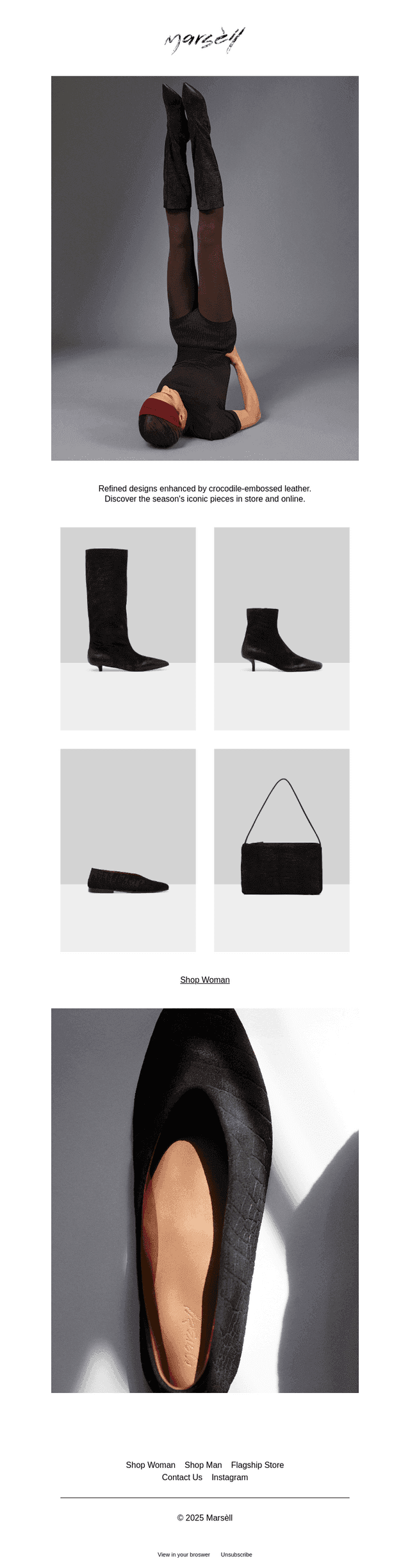 Croco-embossed leather