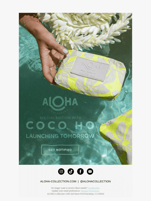 ALOHA Collection email from Thu, Nov 6, 2025