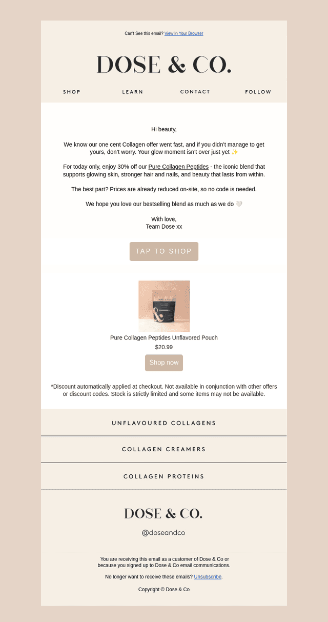 Missed our 1¢ Collagen offer? 🤍