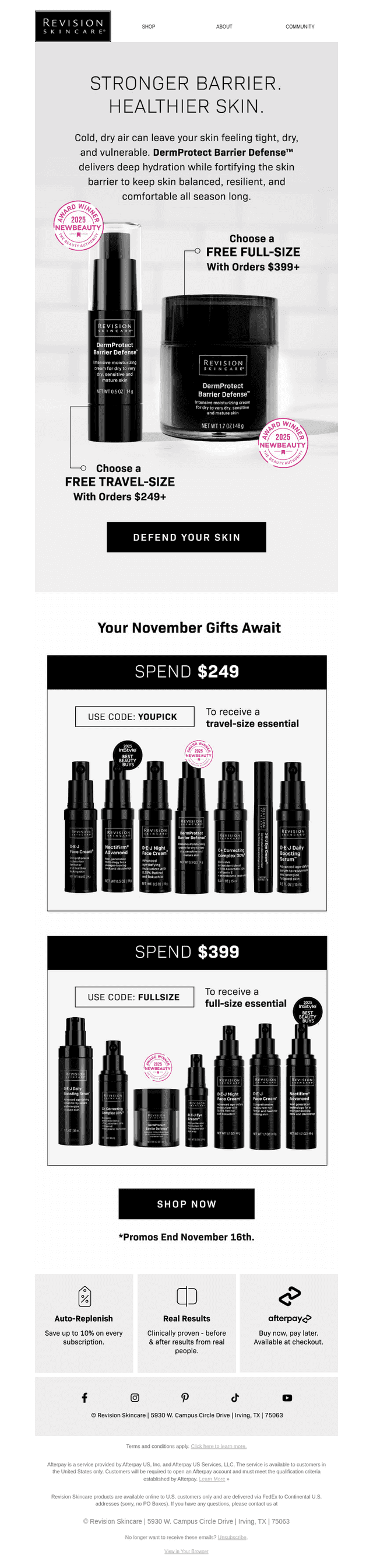 Revision Skincare email from Thu, Nov 6, 2025