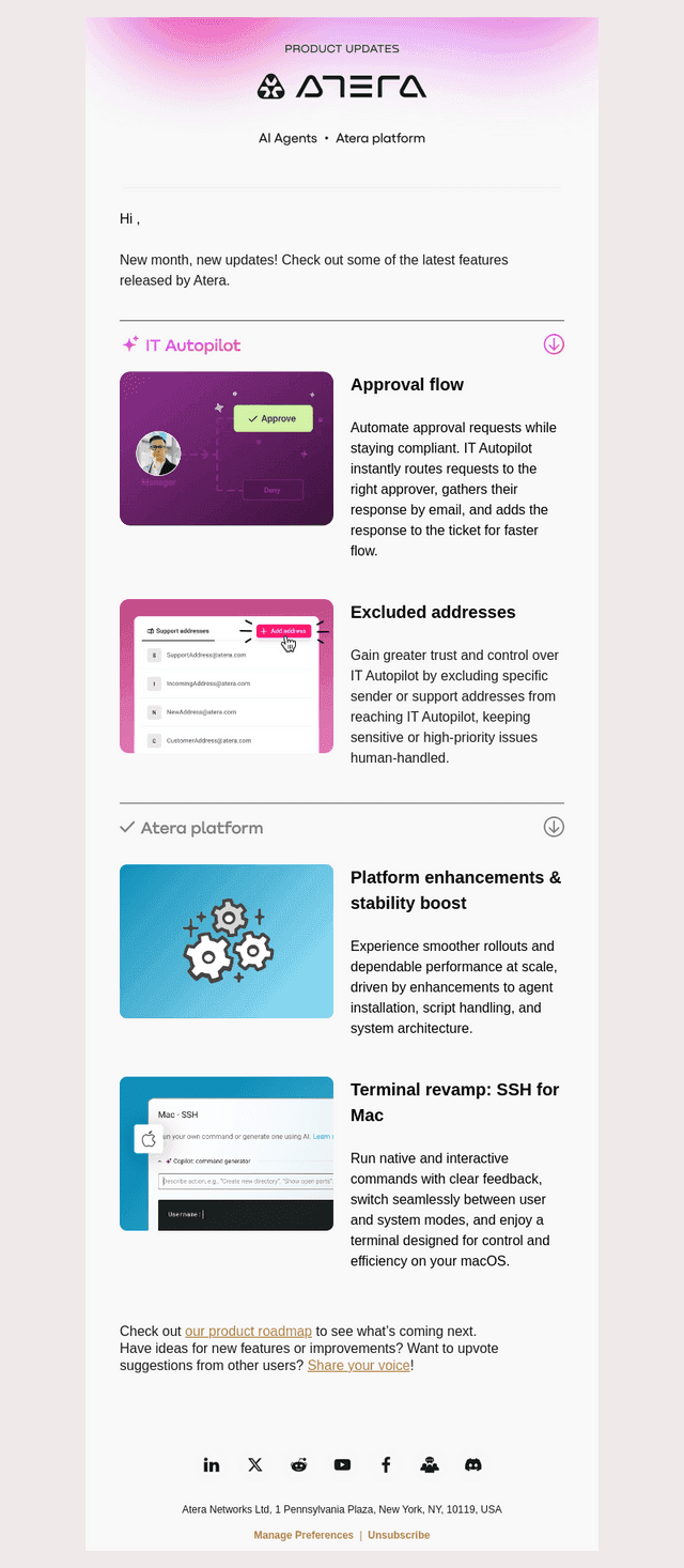 Atera Product updates: November edition
