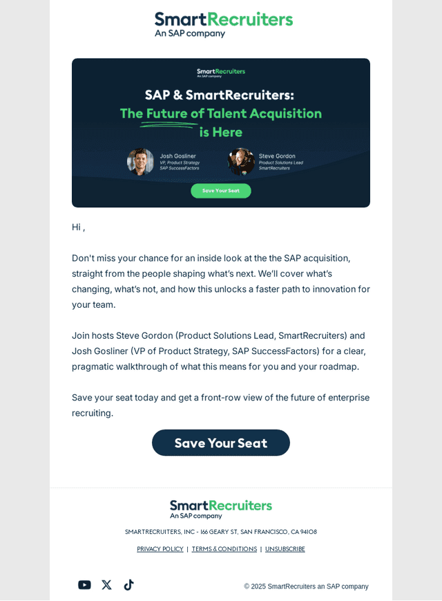 SmartRecruiters email from Thu, Nov 6, 2025