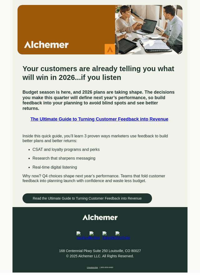 Before you finalize your 2026 plan: ask your customers