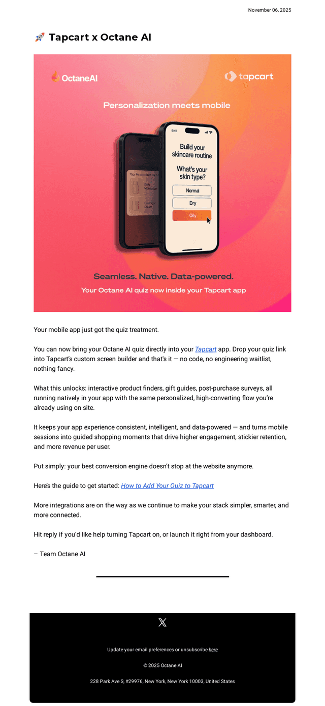 New drop: Tapcart integration is here! 🎯