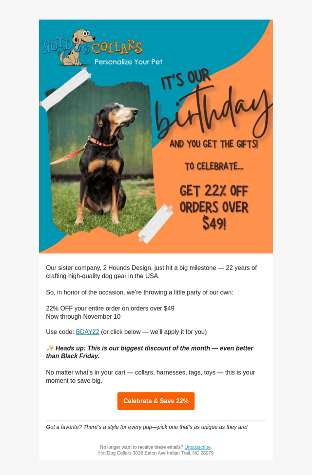 It’s a Celebration! 22% Off Your Order