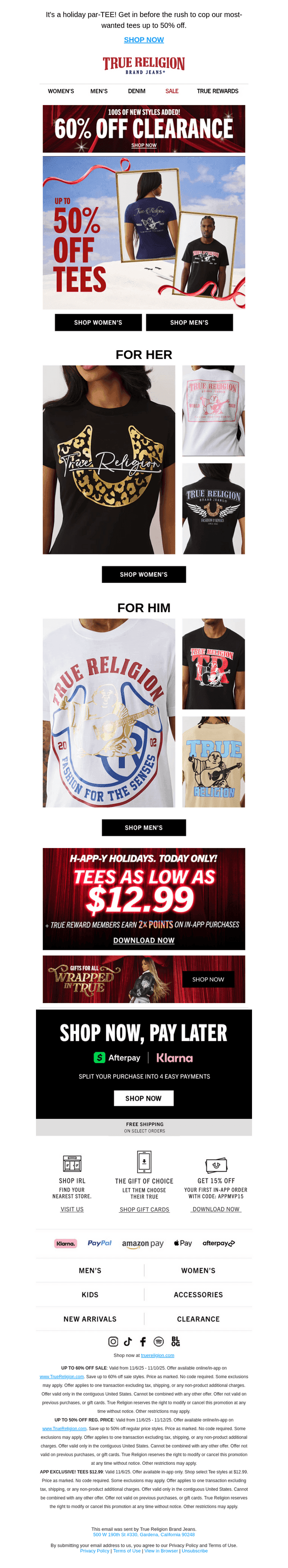 Up to 50% off tees😎