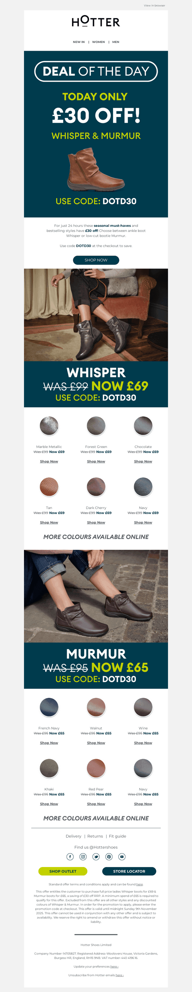 TODAY ONLY! £30 off Whisper & Murmur