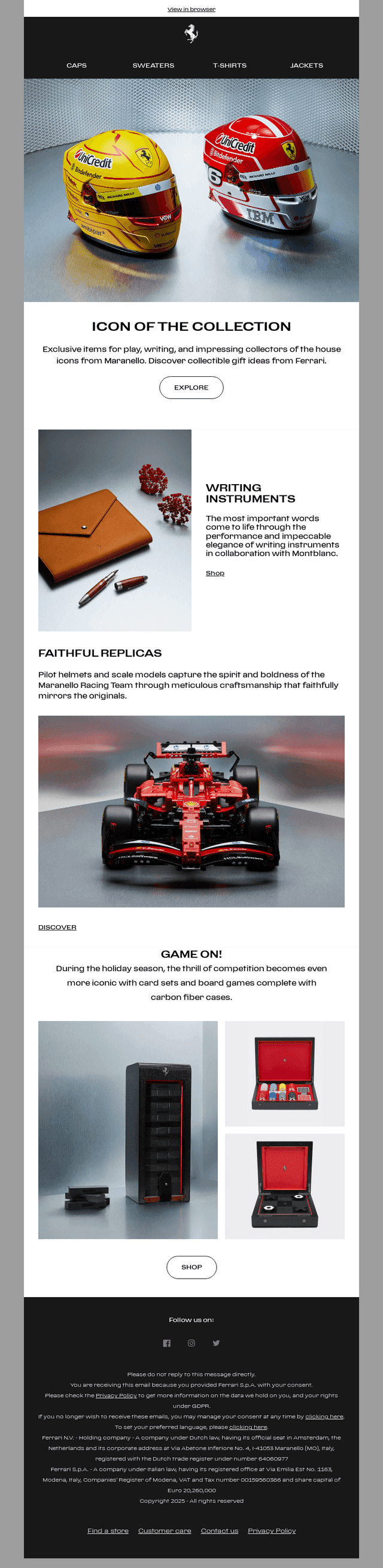 Ferrari email from Fri, Nov 7, 2025