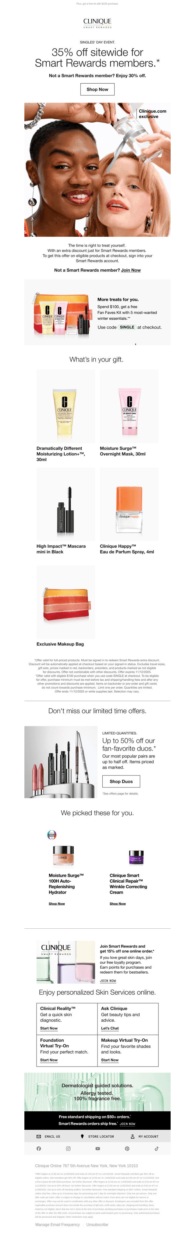 Clinique email from Fri, Nov 7, 2025