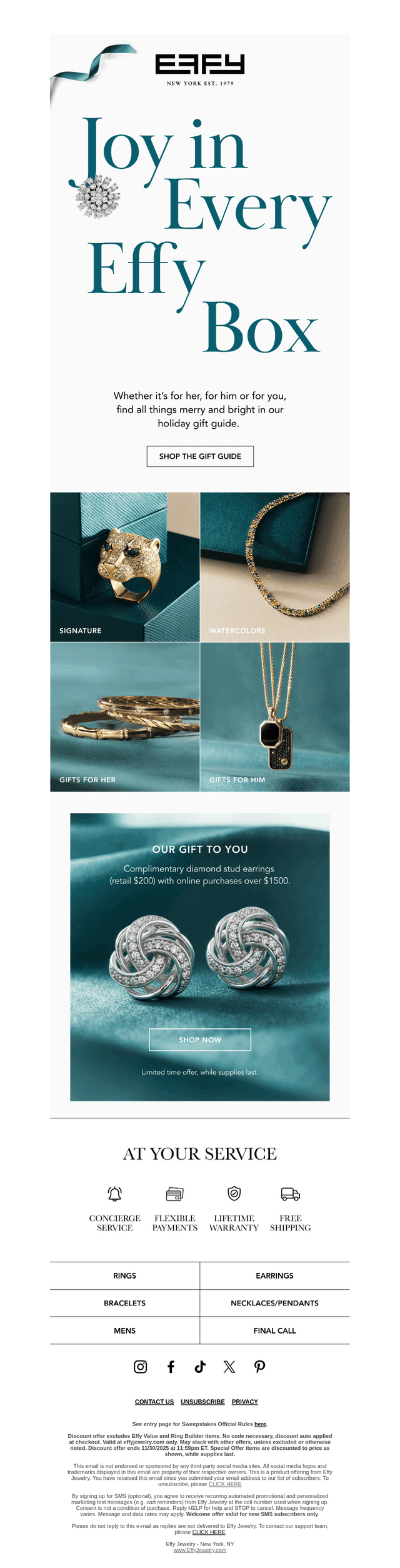 Effy Jewelry email from Fri, Nov 7, 2025