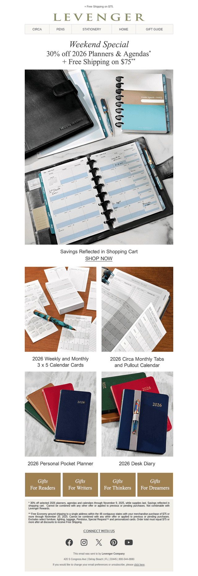 30% off 2026 Planners & Agendas.