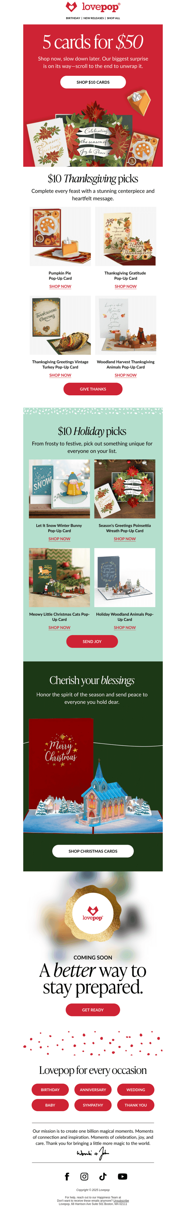 Lovepop email from Fri, Nov 7, 2025