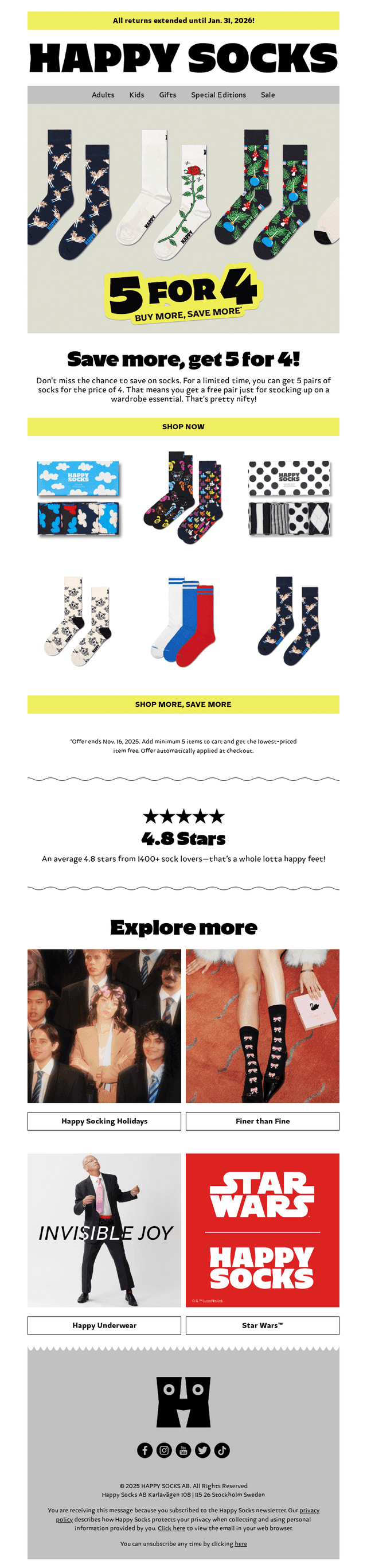 Buy More, Save More: It's 5 for 4!