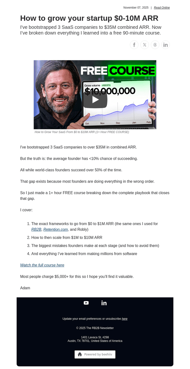 How to grow your startup $0-10M ARR