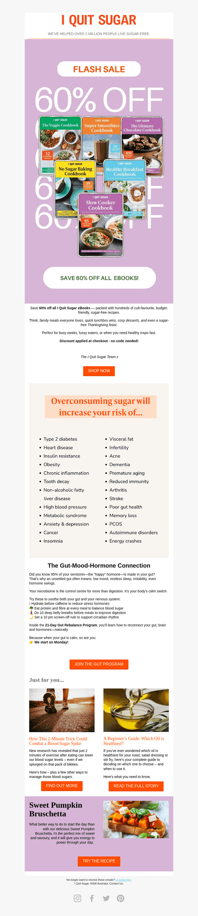 I Quit Sugar email from Sat, Nov 8, 2025
