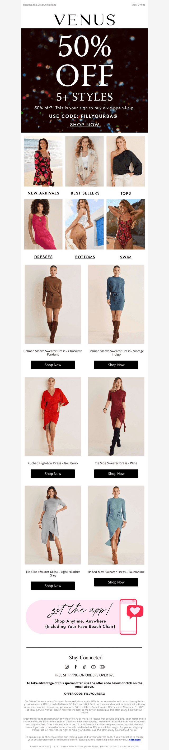 INSIDE: 50% Off 5+ Styles!