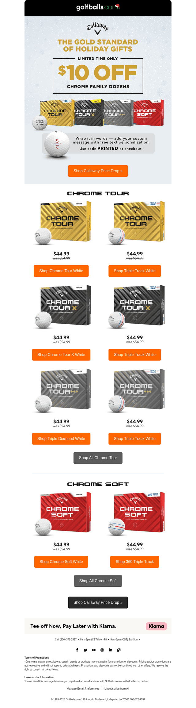 Golfballs email from Sat, Nov 8, 2025