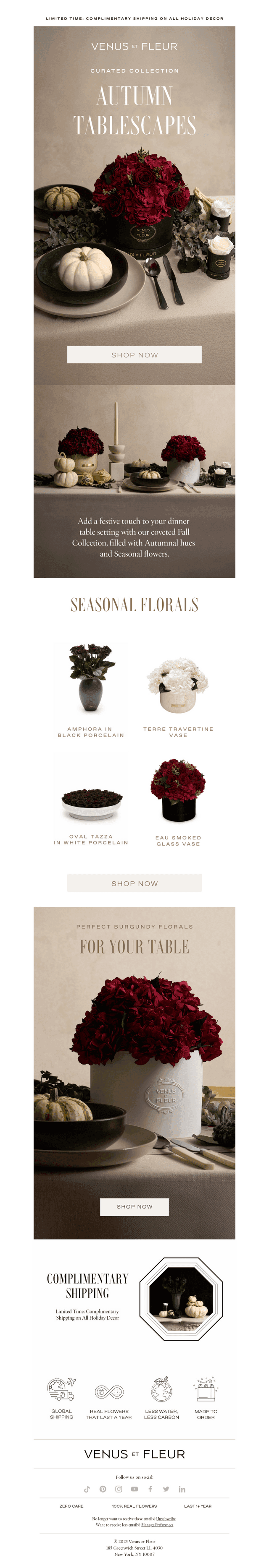 Venus et Fleur email from Sat, Nov 8, 2025