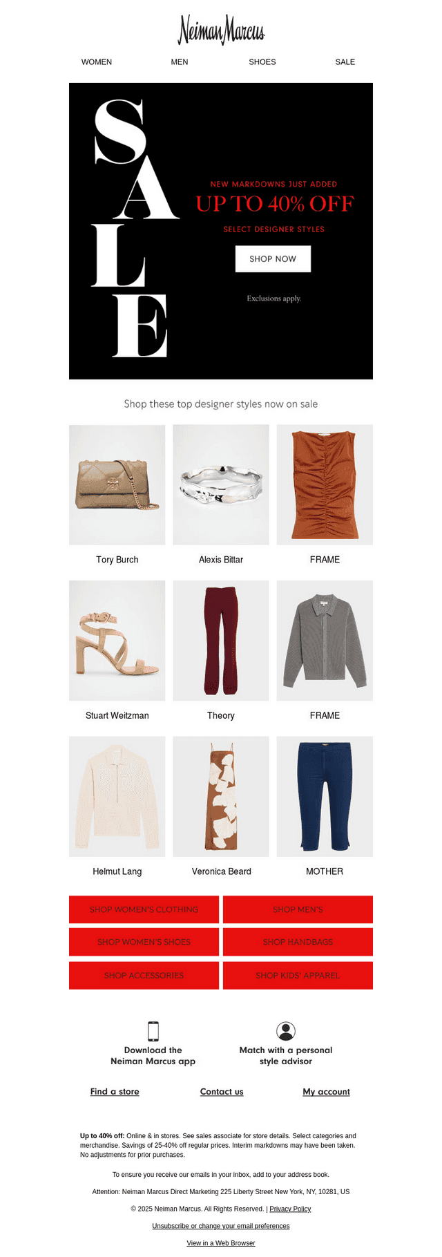 Shop designer styles up to 40% off