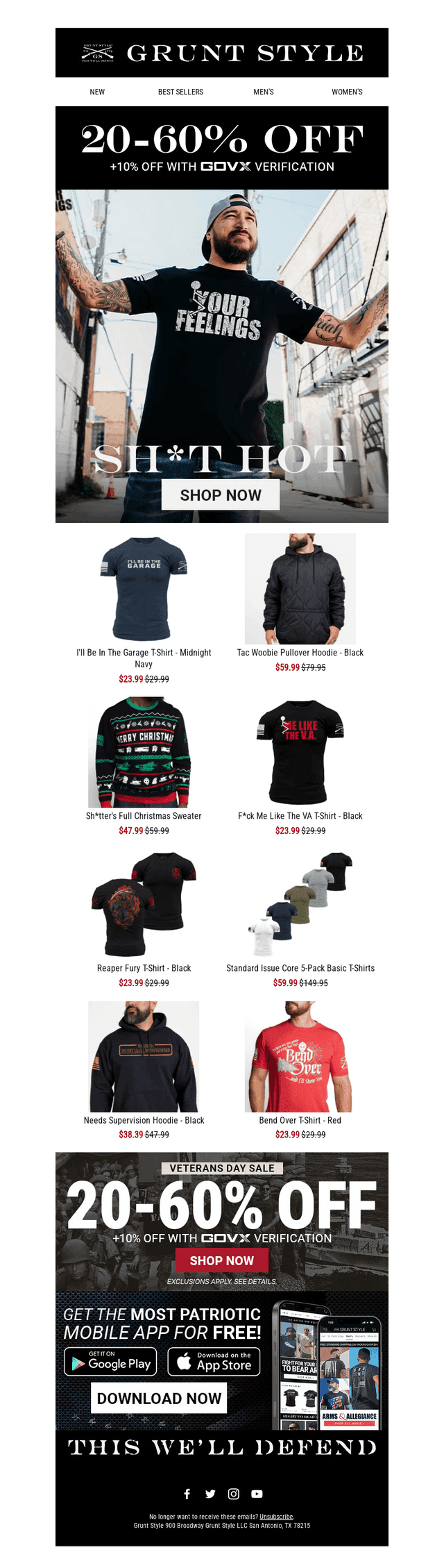 💣1st Sergeant's Picks: 20-60% Off