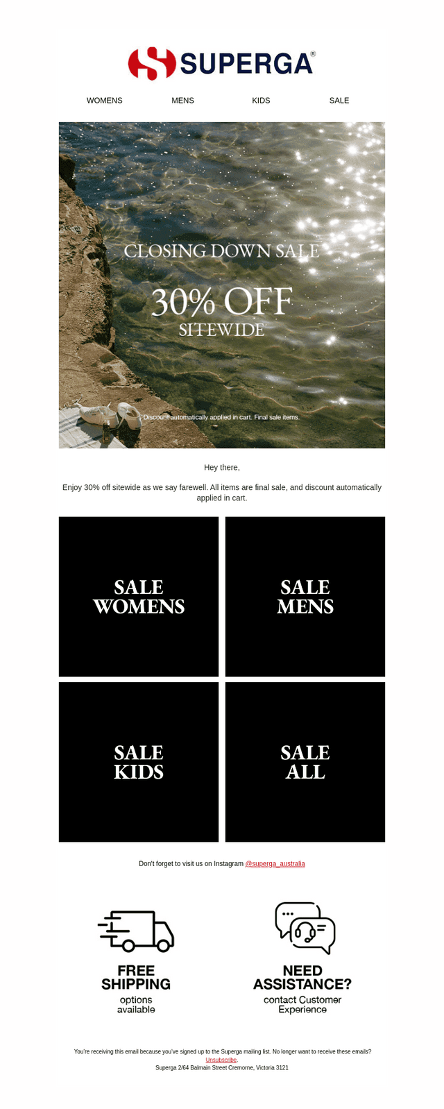 Superga Australia email from Mon, Nov 10, 2025