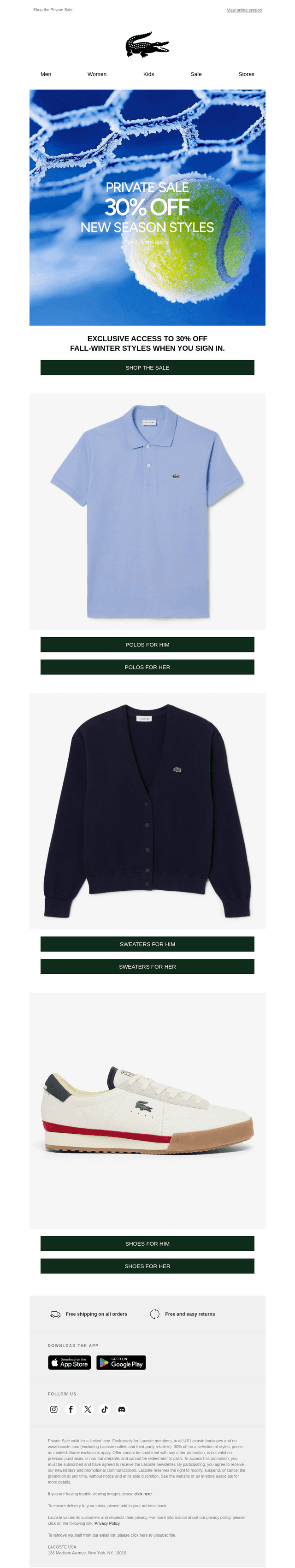 30% Off. You're on the List!