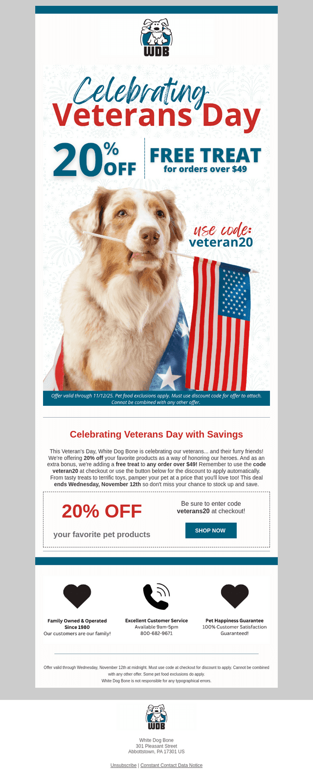 Happy Veterans Day from WDB