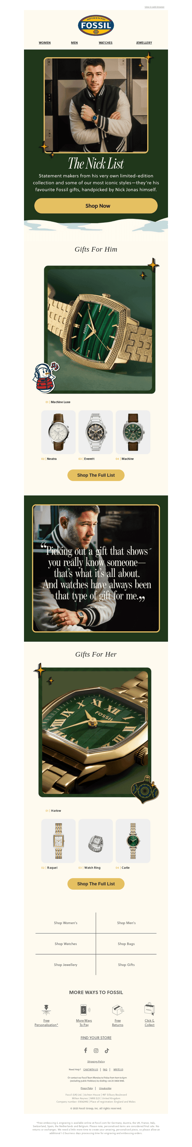 ✨ Gifts Handpicked By Nick Jonas ✨