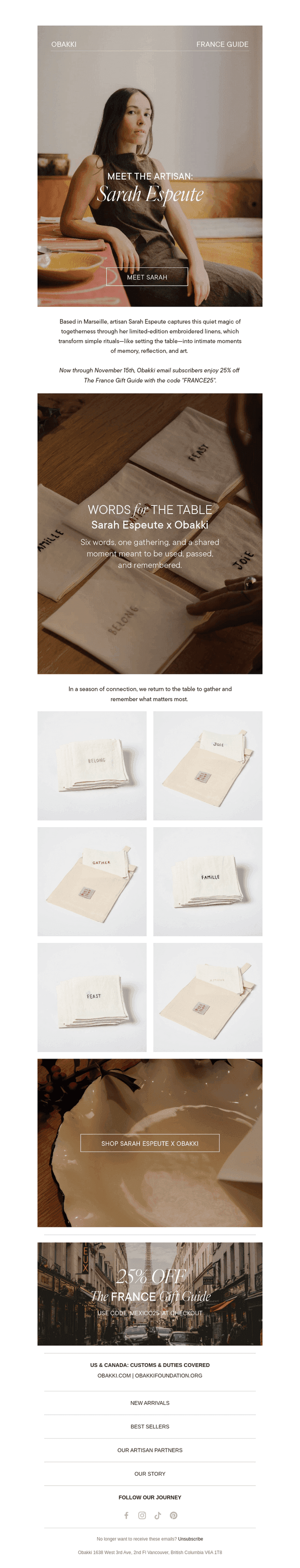 Sarah Espeute's Linen Napkin Sets