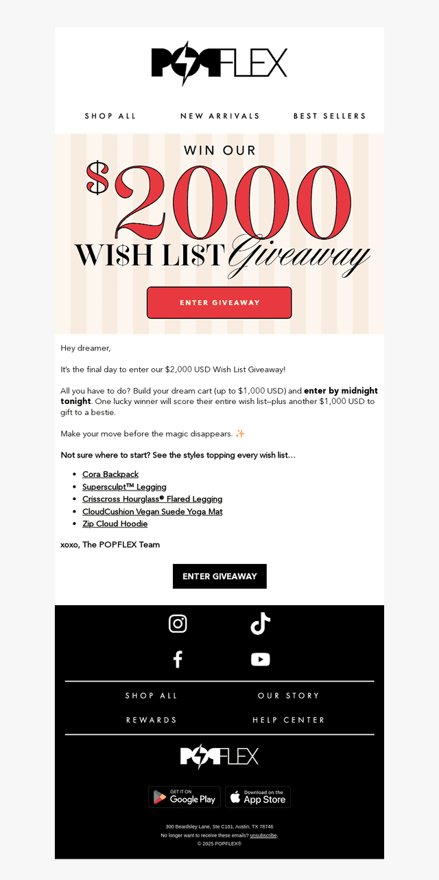 🚨 FINAL HOURS!! Enter our $2,000 Wish List Giveaway