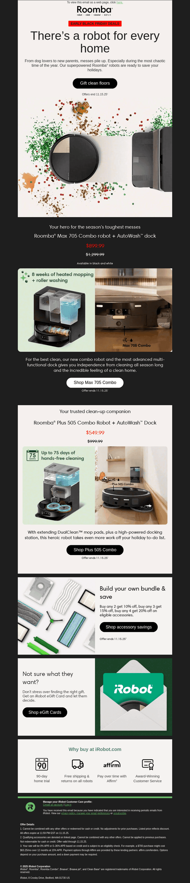 iRobot email from Tue, Nov 11, 2025