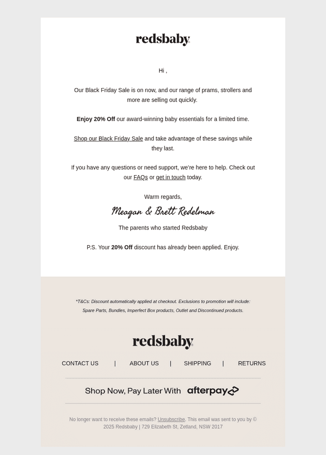 Limited Time: 20% Off Sitewide
