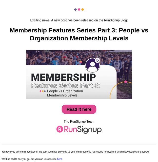RunSignUp email from Tue, Nov 11, 2025