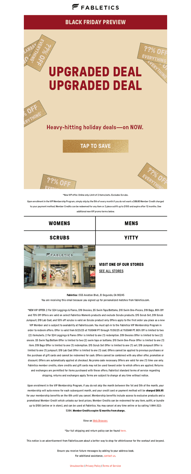 Fabletics email from Wed, Nov 12, 2025
