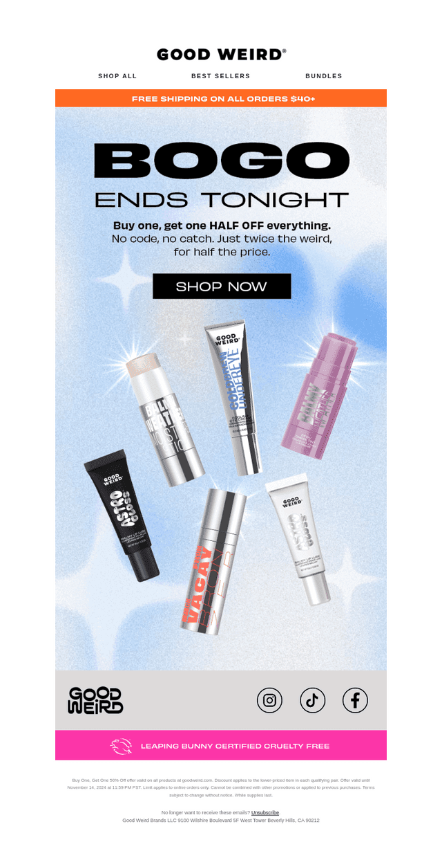Buy 1 Get 1 Ends Tonight! ⏰