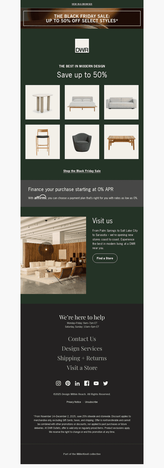 Up to 50% off select styles for every room