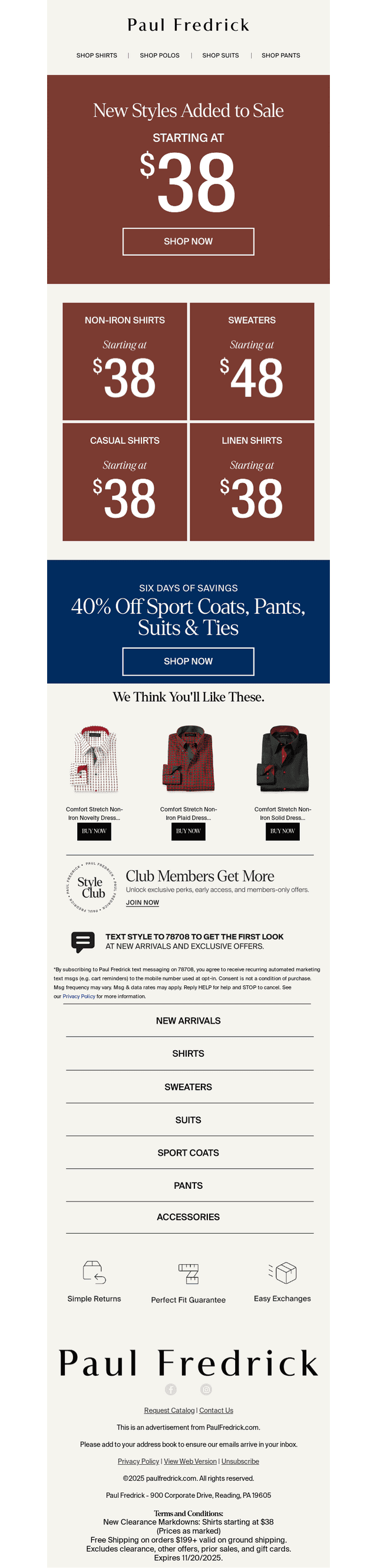 New Markdowns: Shirts starting at $38