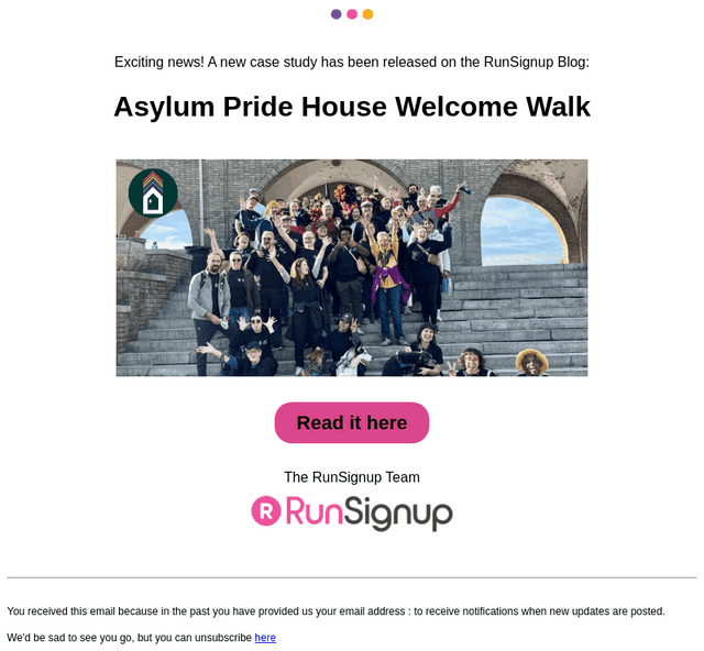 RunSignUp email from Fri, Nov 14, 2025