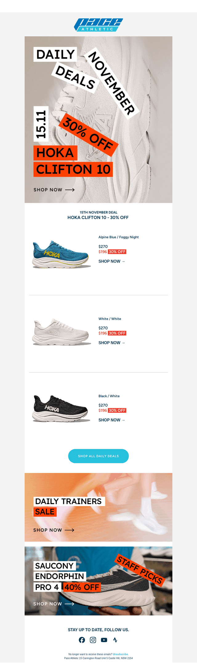 30% OFF HOKA Clifton 10